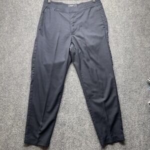 Abercrombie & Fitch Mens Small Navy Stretch Pull On Chino Pants Plaid Casual